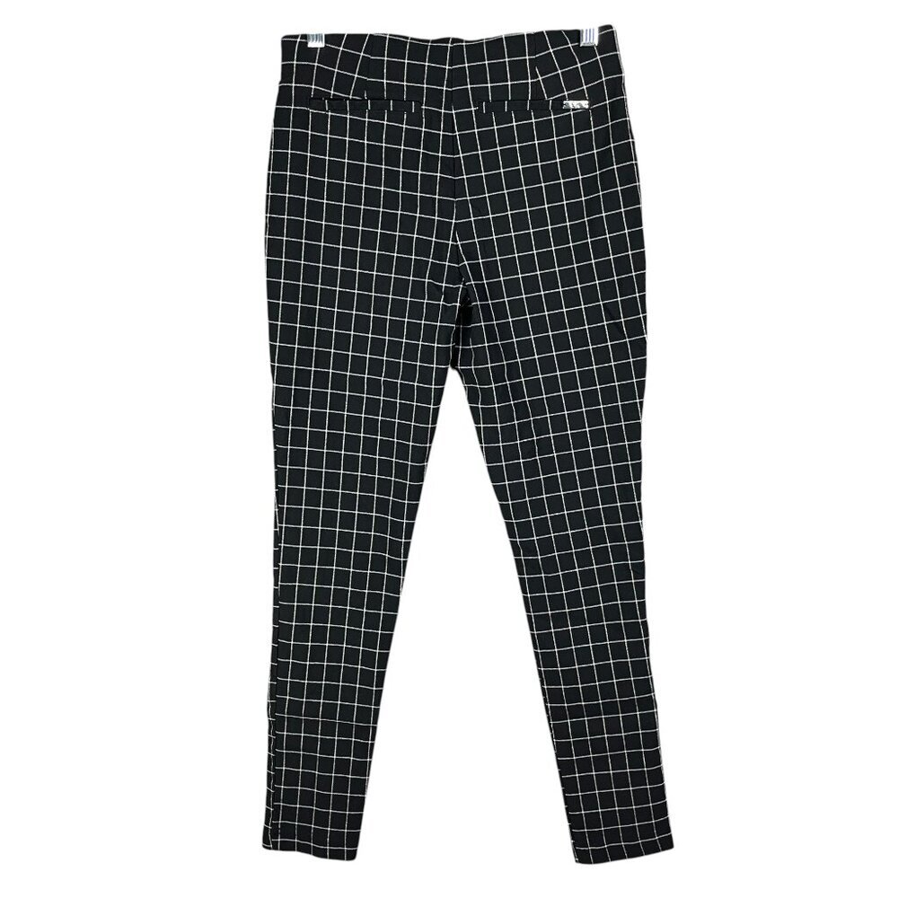 Calvin Klein Women’s Pants Size 4 Black White Plaid Stretch Leggings Workwear - Picture 2 of 9